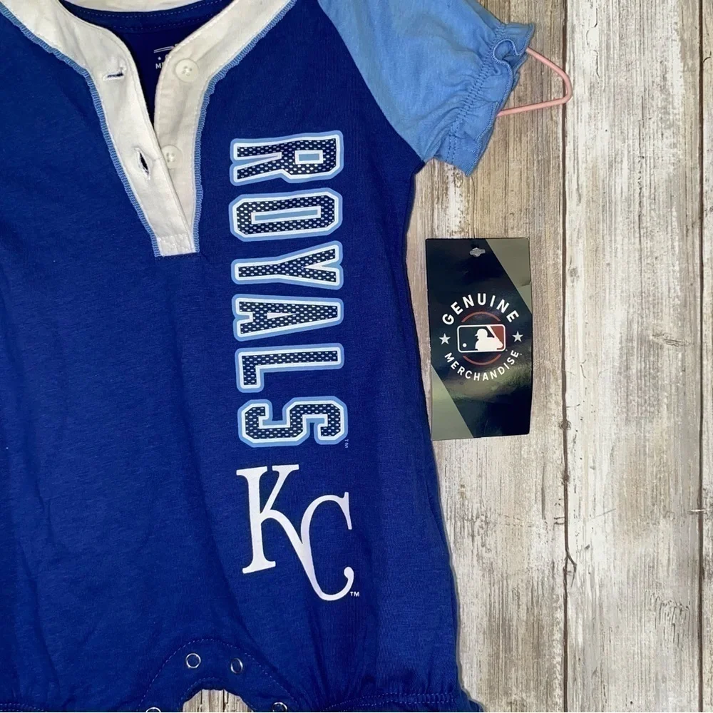 NWT MLB Kansas City Royals Blue Onsie Girls 3-6M - Picture 2 of 5